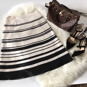 Talbots striped silk skirt